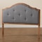 Baxton Studio Gala Traditional Dark Grey Fabric Upholstered and Walnut Brown Finished Wood Arched Headboard-Queen 191-11435-ZORO - alternate 4